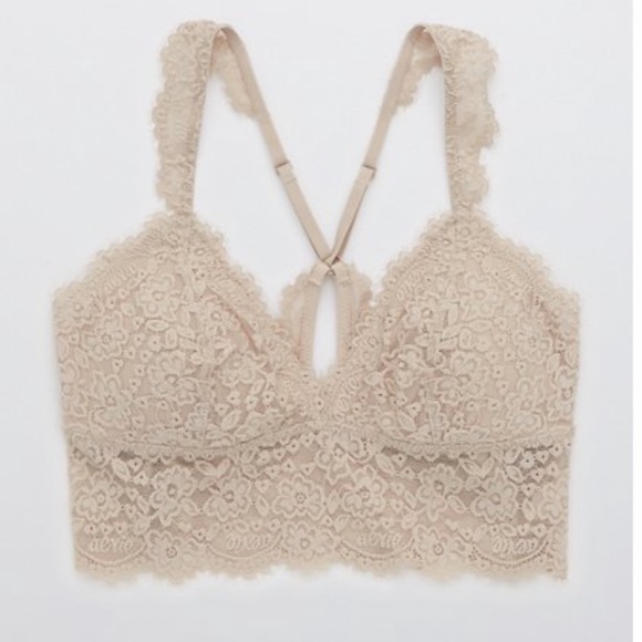 Aerie 🤍Eyelash Lace Racerback Bralette - Picture 1 of 9